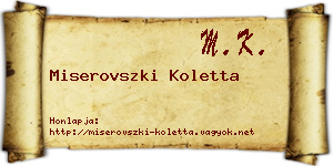 Miserovszki Koletta névjegykártya